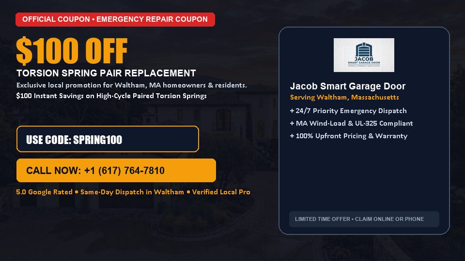 Jacob Smart Garage Door $100 OFF Dual Torsion Spring Replacement