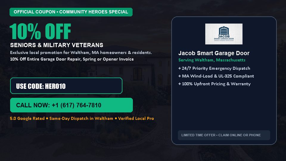 Jacob Smart Garage Door 10% OFF Seniors & Military Veterans